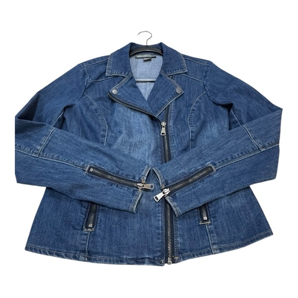Kate & Mallory Women's Moto Denim Jacket Size Small - Picture 4 of 6